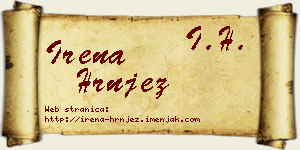 Irena Hrnjez vizit kartica